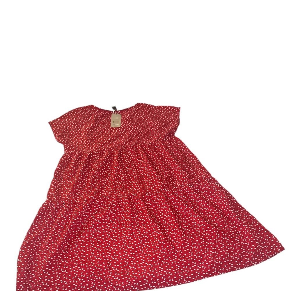 Elegant Red Polka Dot Midi Dress